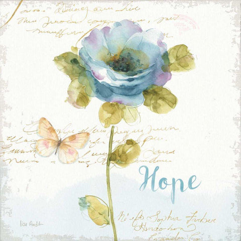 Rainbow Seeds Floral VII Hope Sq Gold Ornate Wood Framed Art Print with Double Matting by Audit, Lisa