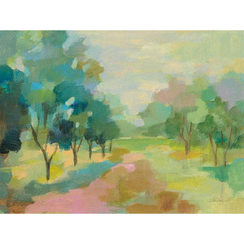 Sunrise Forest Black Modern Wood Framed Art Print by Vassileva, Silvia