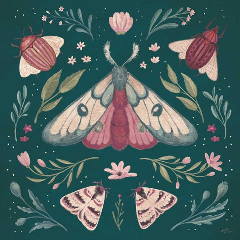 Winged Study II Plum White Modern Wood Framed Art Print with Double Matting by Penner, Janelle