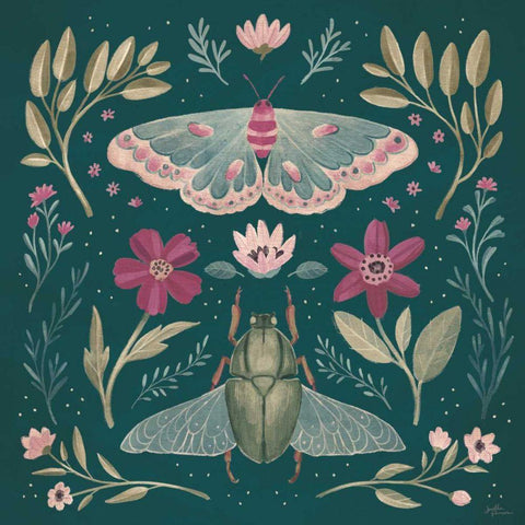 Winged Study III Plum Black Ornate Wood Framed Art Print with Double Matting by Penner, Janelle