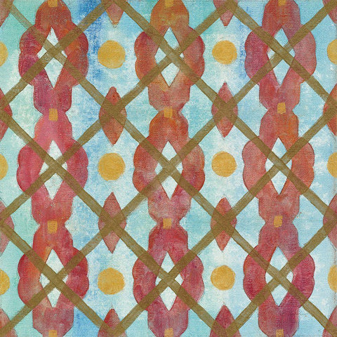 Boho Lattice III Black Ornate Wood Framed Art Print with Double Matting by Vassileva, Silvia