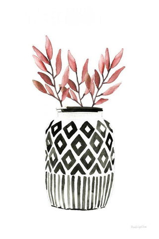 Geometric Vases II Black Ornate Wood Framed Art Print with Double Matting by Charro, Mercedes Lopez