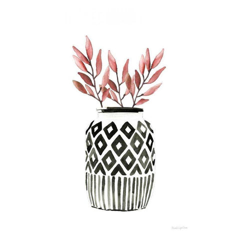 Geometric Vases II White Modern Wood Framed Art Print by Charro, Mercedes Lopez