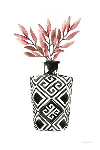 Geometric Vases III Black Ornate Wood Framed Art Print with Double Matting by Charro, Mercedes Lopez