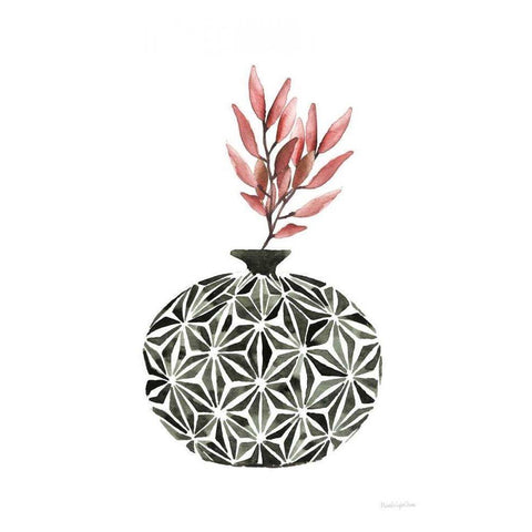 Geometric Vases IV White Modern Wood Framed Art Print by Charro, Mercedes Lopez