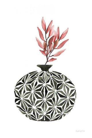 Geometric Vases IV Black Ornate Wood Framed Art Print with Double Matting by Charro, Mercedes Lopez