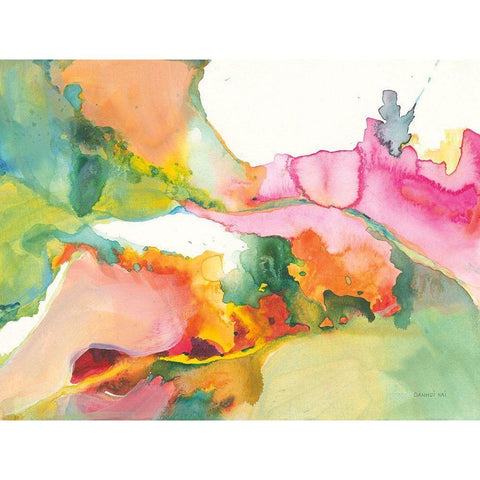 Liquified White Modern Wood Framed Art Print by Nai, Danhui