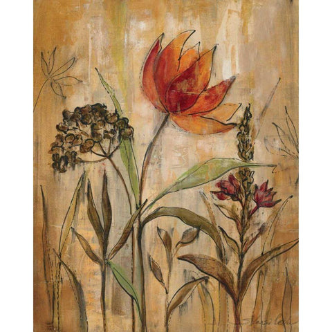 Aquarelle Garden I Black Modern Wood Framed Art Print with Double Matting by Vassileva, Silvia