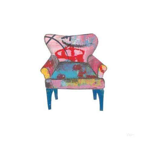 Mod Chairs VIII White Modern Wood Framed Art Print with Double Matting by Prahl, Courtney