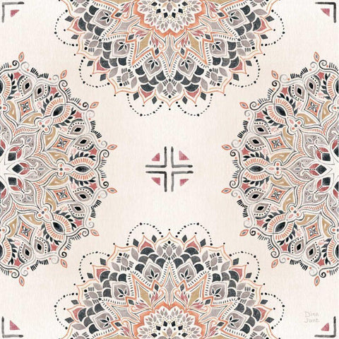 Kasbah Crush Pattern IA Black Modern Wood Framed Art Print with Double Matting by June, Dina
