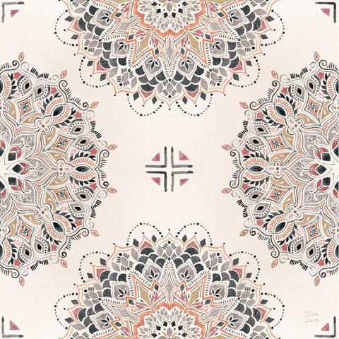 Kasbah Crush Pattern IA Black Ornate Wood Framed Art Print with Double Matting by June, Dina