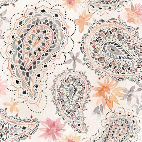Kasbah Crush Pattern IIIA Black Ornate Wood Framed Art Print with Double Matting by June, Dina
