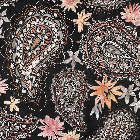 Kasbah Crush Pattern IIIB Black Ornate Wood Framed Art Print with Double Matting by June, Dina