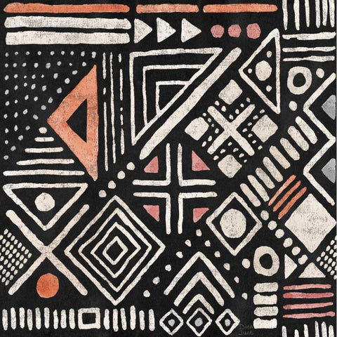 Kasbah Crush Pattern IVB Black Ornate Wood Framed Art Print with Double Matting by June, Dina
