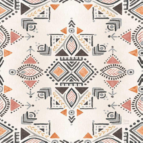 Kasbah Crush Pattern VIA Black Ornate Wood Framed Art Print with Double Matting by June, Dina