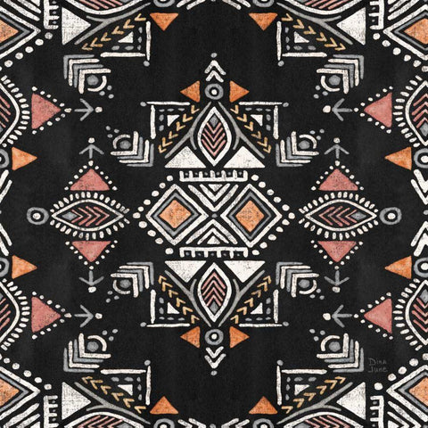 Kasbah Crush Pattern VIB Black Ornate Wood Framed Art Print with Double Matting by June, Dina
