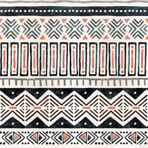 Kasbah Crush Pattern VIII Black Ornate Wood Framed Art Print with Double Matting by June, Dina