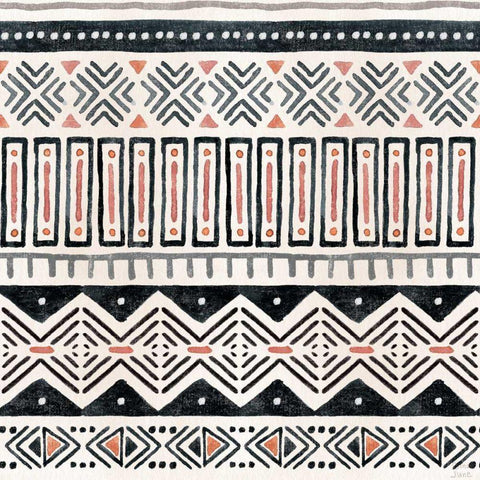 Kasbah Crush Pattern VIII Black Modern Wood Framed Art Print with Double Matting by June, Dina
