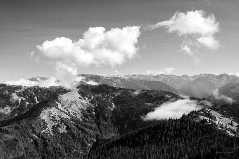 Olympic Mountains II White Modern Wood Framed Art Print with Double Matting by Marshall, Laura