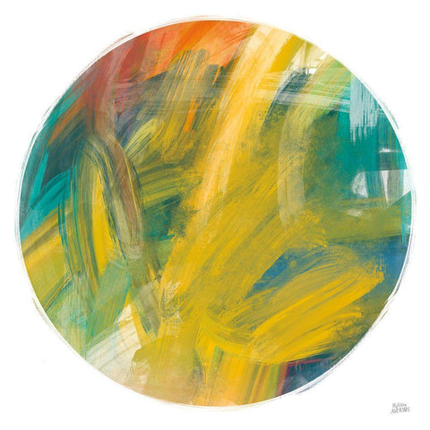 Spectrum Sphere Gold Ornate Wood Framed Art Print with Double Matting by Averinos, Melissa