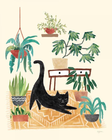 Urban Jungle I Black Ornate Wood Framed Art Print with Double Matting by Urban, Mary