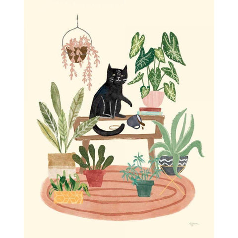 Urban Jungle II Black Modern Wood Framed Art Print with Double Matting by Urban, Mary