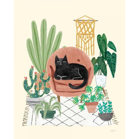Urban Jungle III Black Modern Wood Framed Art Print with Double Matting by Urban, Mary