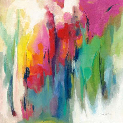 Bright March Rainbow Black Modern Wood Framed Art Print by Vassileva, Silvia
