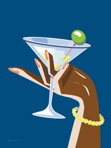 Cocktail Time I White Modern Wood Framed Art Print with Double Matting by Escalante, Omar