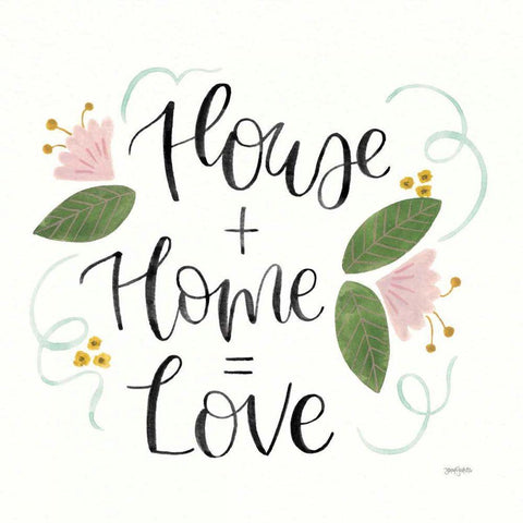 Home Sweet Home III Green Gold Ornate Wood Framed Art Print with Double Matting by Jackson, Jenaya