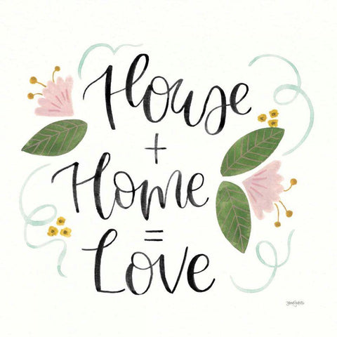 Home Sweet Home III Green Black Ornate Wood Framed Art Print with Double Matting by Jackson, Jenaya