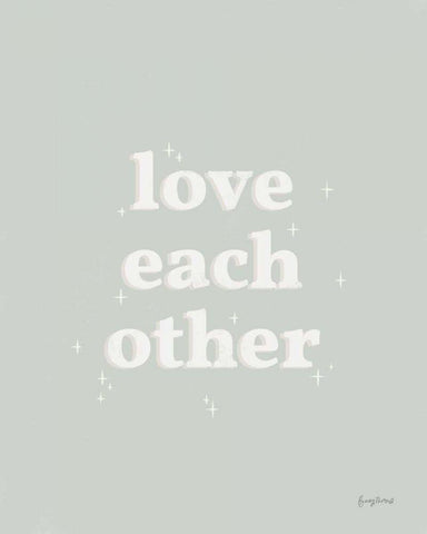 Love Each Other Neutral Black Ornate Wood Framed Art Print with Double Matting by Thorns, Becky