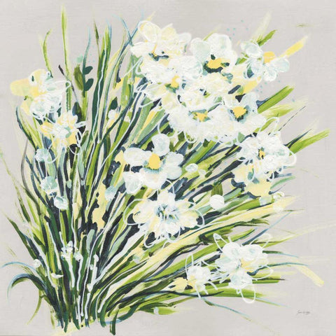Spring Gray Gold Ornate Wood Framed Art Print with Double Matting by Griggs, Jan