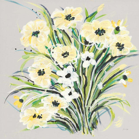 Spring II Gray Gold Ornate Wood Framed Art Print with Double Matting by Griggs, Jan