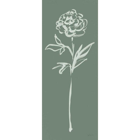 Floral Line II Green Gold Ornate Wood Framed Art Print with Double Matting by Schlabach, Sue