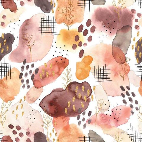 Desert Blooms Pattern I White Modern Wood Framed Art Print by Marshall, Laura