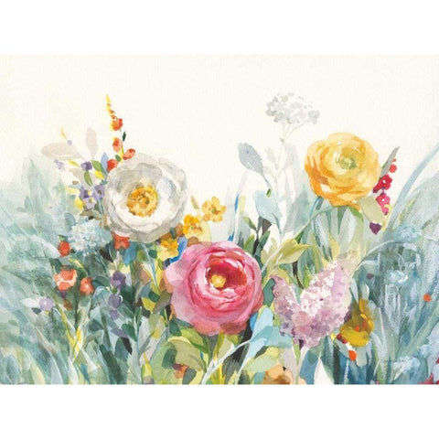 Garden Fullness Gold Ornate Wood Framed Art Print with Double Matting by Nai, Danhui
