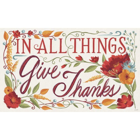 Give Thanks I Gold Ornate Wood Framed Art Print with Double Matting by Tavoletti, Anne