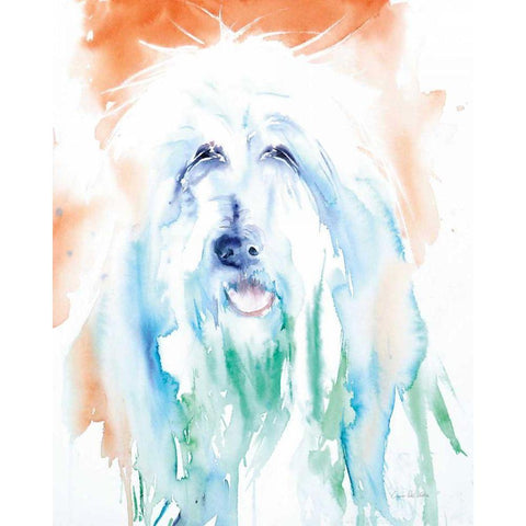 Sheep Dog Black Modern Wood Framed Art Print with Double Matting by Valle, Aimee Del