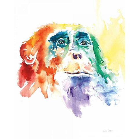 Chimpanzee I Gold Ornate Wood Framed Art Print with Double Matting by Valle, Aimee Del