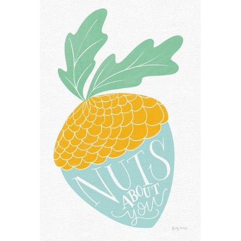 Nuts About You Bright Gold Ornate Wood Framed Art Print with Double Matting by Thorns, Becky