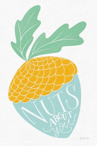 Nuts About You Bright White Modern Wood Framed Art Print with Double Matting by Thorns, Becky