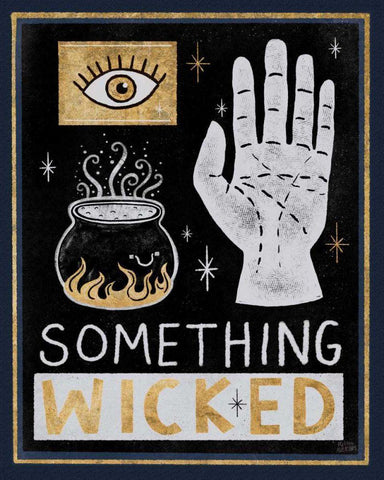 Frightfully Wicked V Dark White Modern Wood Framed Art Print with Double Matting by Averinos, Melissa