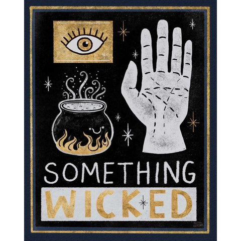 Frightfully Wicked V Dark Gold Ornate Wood Framed Art Print with Double Matting by Averinos, Melissa