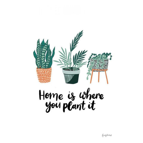 Plant It Black Modern Wood Framed Art Print with Double Matting by Thorns, Becky