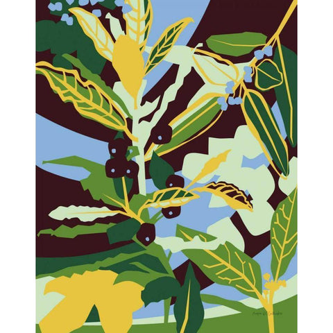 Bay Leaf Gold Ornate Wood Framed Art Print with Double Matting by Gallagher, Megan
