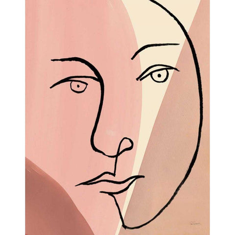 Ink Women IV Colorblock Gold Ornate Wood Framed Art Print with Double Matting by Schlabach, Sue