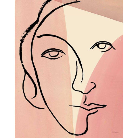 Ink Women V Colorblock Gold Ornate Wood Framed Art Print with Double Matting by Schlabach, Sue
