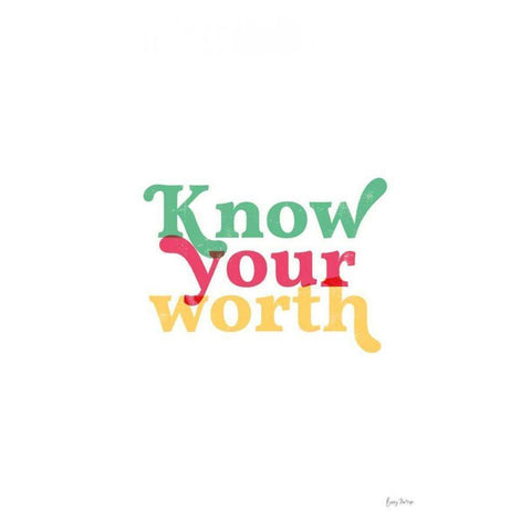 Rainbow Know Your Worth Gold Ornate Wood Framed Art Print with Double Matting by Thorns, Becky