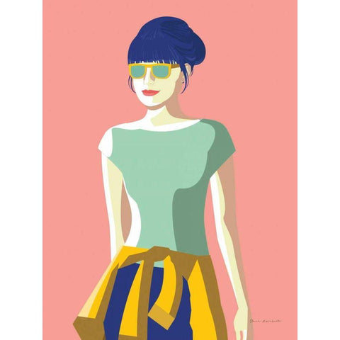 Summer Girl IV Black Modern Wood Framed Art Print with Double Matting by Escalante, Omar
